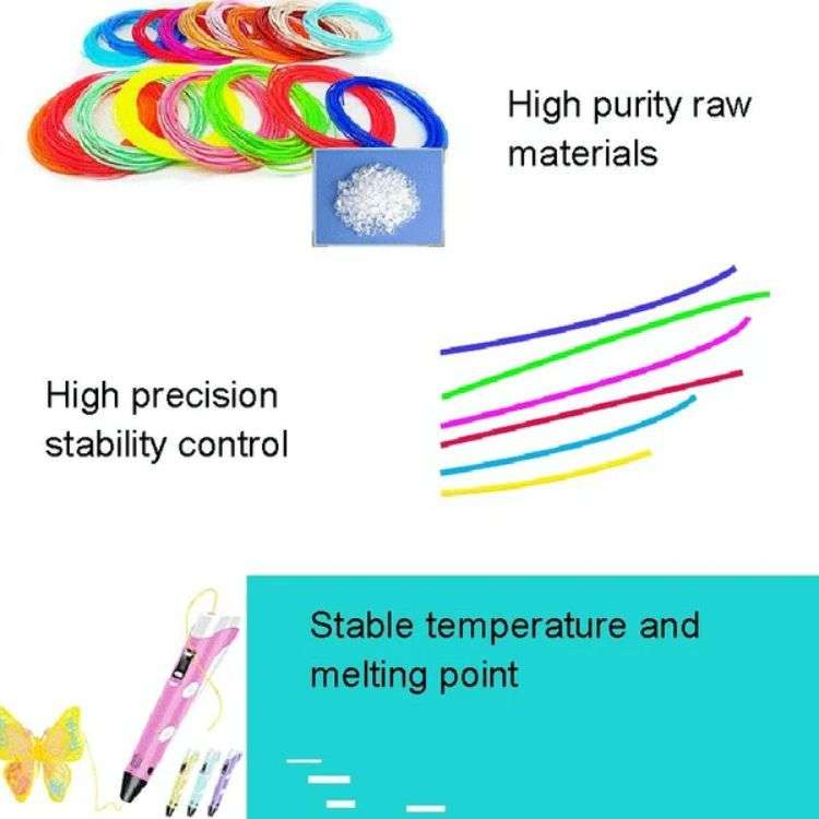 10 Colors 3D Pen Filament Refills 1.75mm Printer Refill Pack