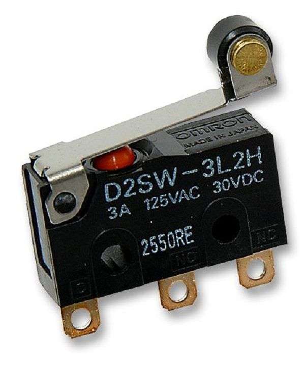 Omron (D2SW-3L2H) Microswitch, Snap Action, Roller Lever