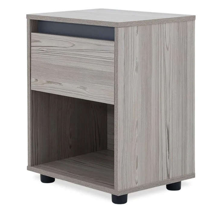 Nightstand End Table with Open Shelf - Brown, Grey