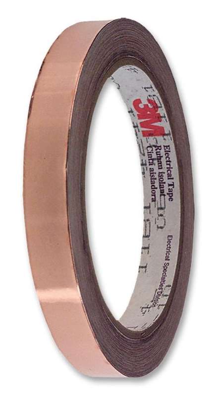 3M (1181 6MM) Tape, Conductive Shielding, Copper Foil, 6.35 mm x 16.5 m
