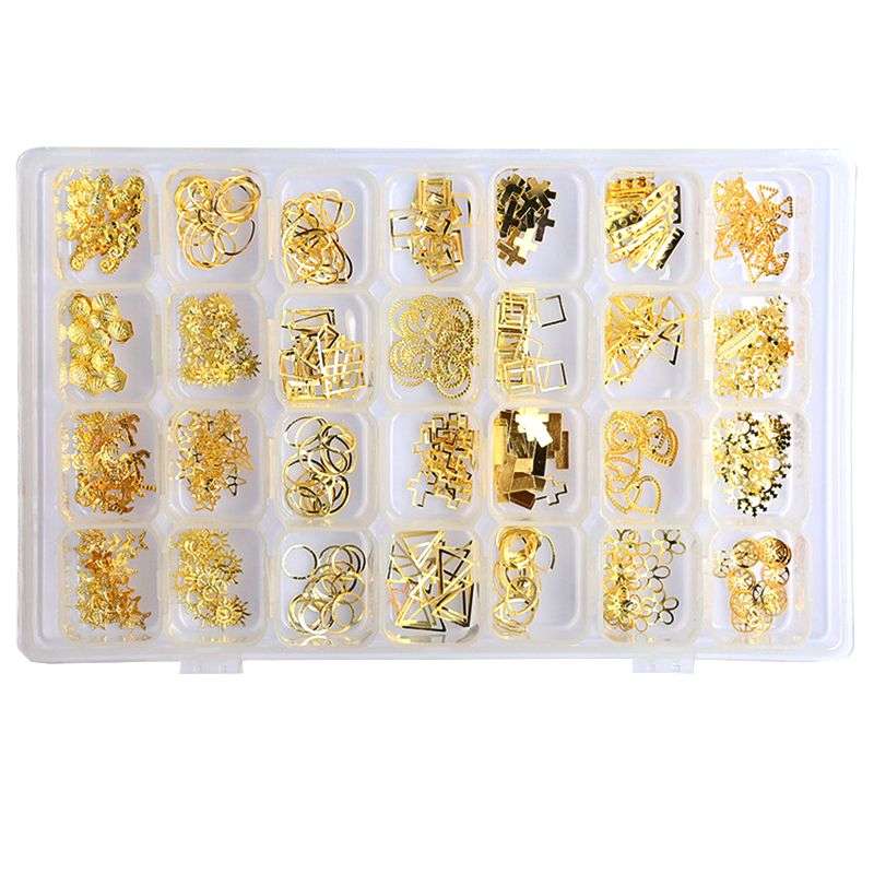 28 Grids Mixed Color Nail Foil Paillette For Nail Art Decoration - Pearl