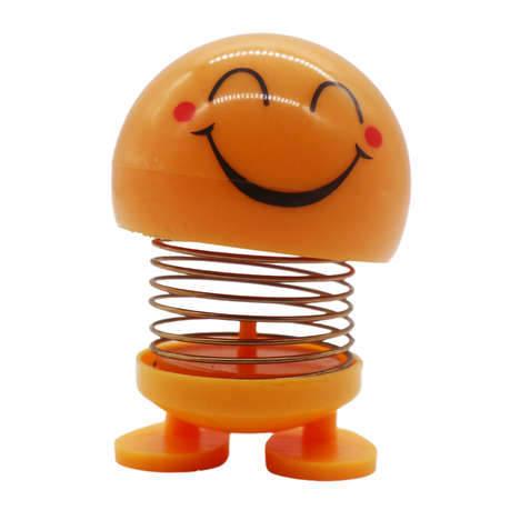 Emoji Spring Doll For Car Dashboards and Desks - Embarrassed Smile