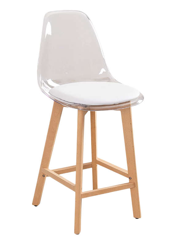 Transparent High Bar stools- Ergonomic & Elegant Design-Transparent White