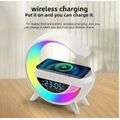 Wireless Alarm Clock Speaker With Rhythm RGB Light Bar,15W Wireless Speaker