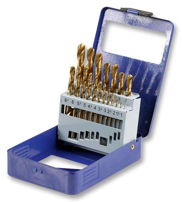 Duratool (D00240) 19 Piece 1mm to 10mm Titanium Steel Drill Bit Set