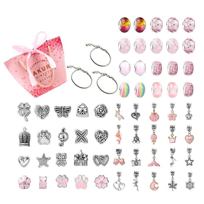 64 Piece DIY Charm Bracelet Making Kit For Girls