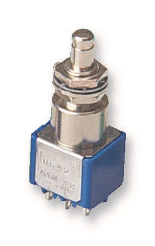 Apem (8646A) Pushbutton Switch, 8000, 6.5 mm, DPDT, On-On, Plunger