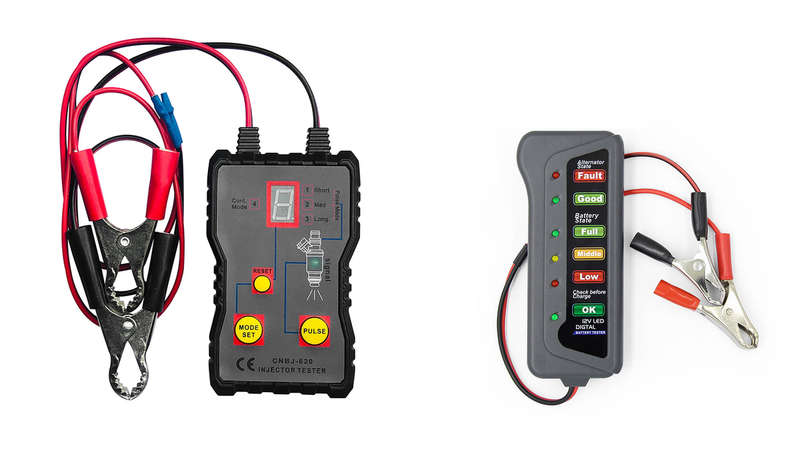 12V Car Fuel Injector Tester 4 Pulse Modes Handheld Vehicle Fuel Pressure System Diagnostic Flush Cl