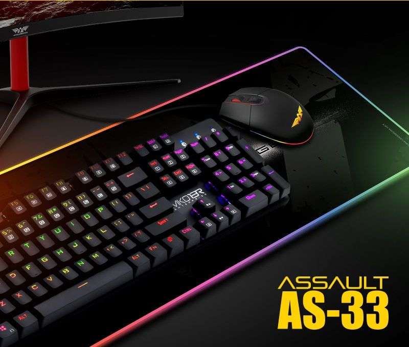 Armaggeddon Assault AS-33R Extra Large RGB Gaming Mouse Mat