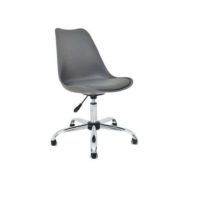 office Chair - Padded seat with Wheels - Grey Colour
