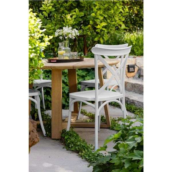 Classic Cross Back Dining Chair - 1 Pack - White