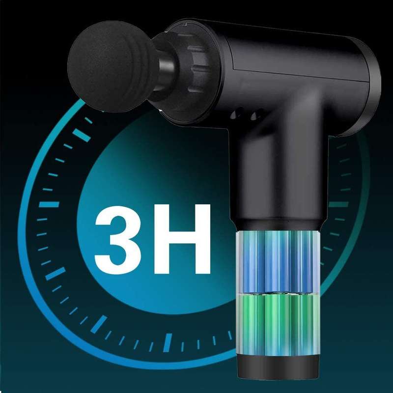 Deep Tissue Massage Gun with 4 Changeable Heads - Black/Silver