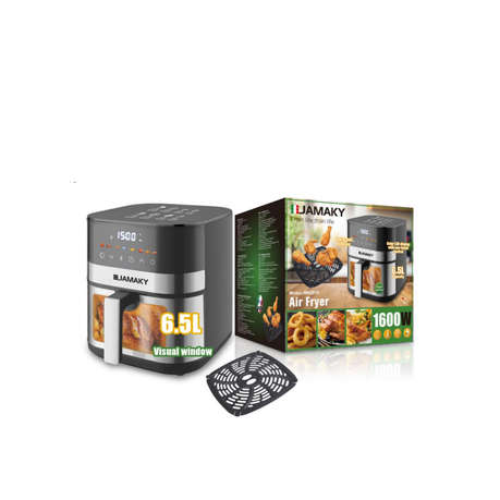 JAMAKY 6.5L Air Fryer Stainless Steel Steam Oil Free Deep Fryer-1600W