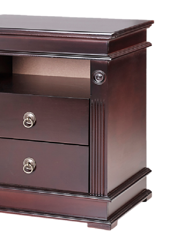 Rectangular Stain Resistant Nightstand - Brown