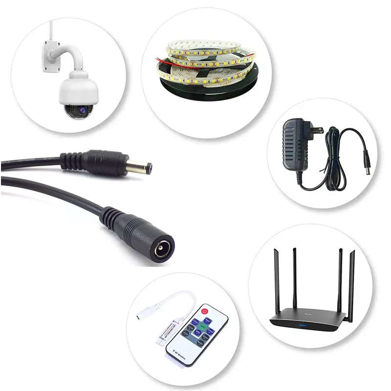 DC Extension Power Cable Male to Female  3m / 5m / 10m / 15m / 20m / 30m | 5.5mm x 2.1mm Plug ...