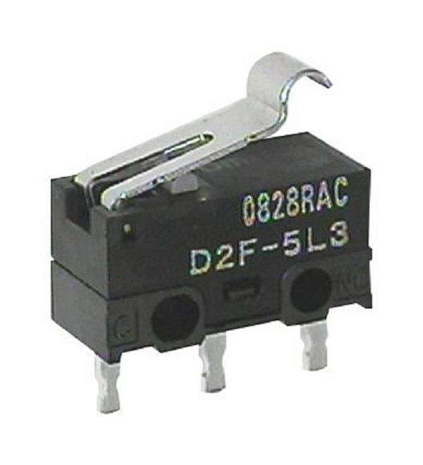 Omron (D2F-5L3) Microswitch, Subminiature, Simulated Roller Lever