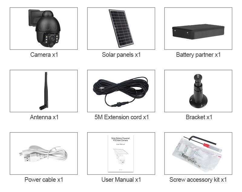 4G GSM Metal Wireless Outdoor Solar HD PTZ security camera
