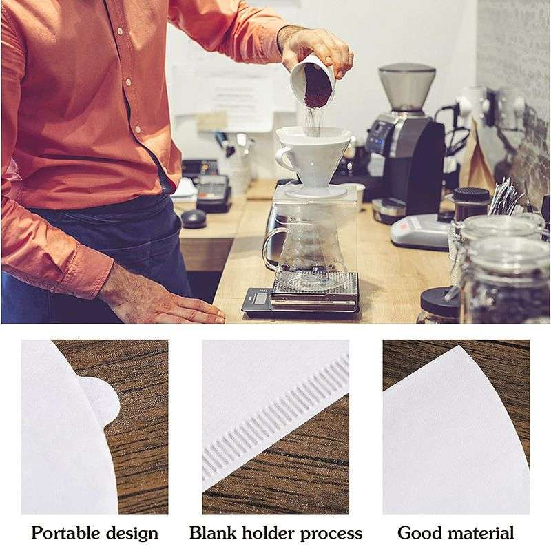 DHAO Coffee Filters Disposable Pour Over Coffee Filter 1-2 Cup - Brown
