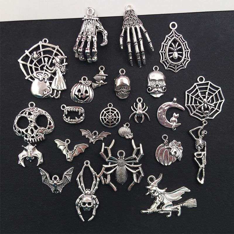 100 Piece Halloween Charms Pendants For DIY Jewelry Making