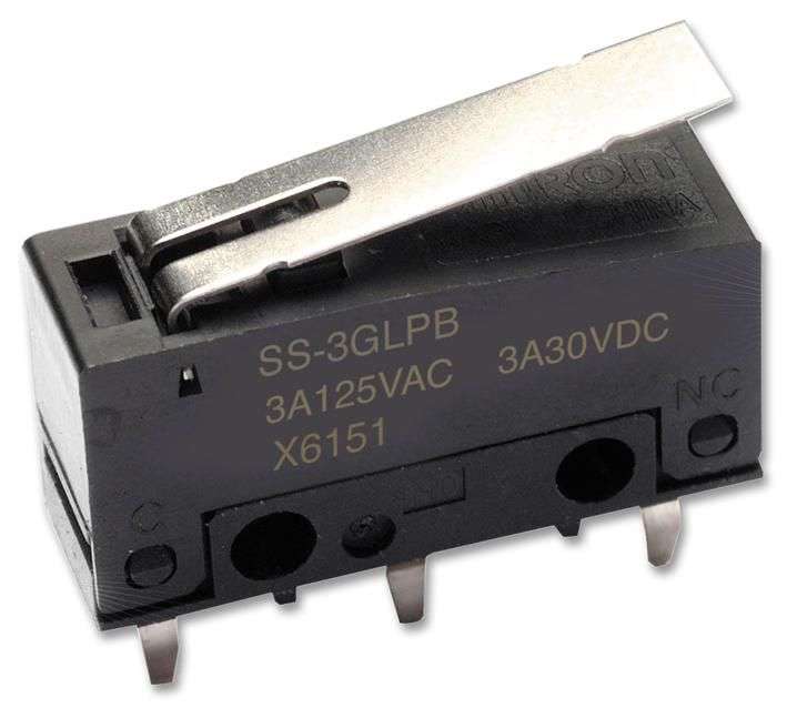 Omron (SS-3GL13P) Microswitch, Snap Action, Roller Lever