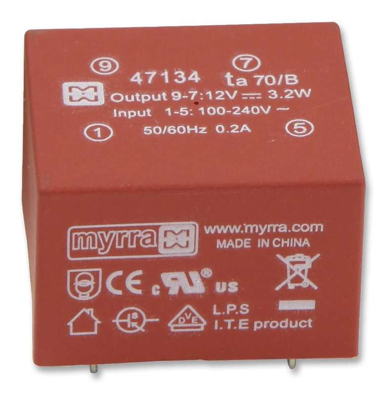 Myrra (47151) AC/DC PCB Mount Power Supply (PSU), 4.2 W, 3.3 V, 1.35 A