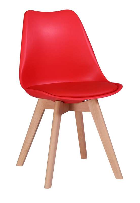 Dining Chair Set of 2 padded seat - Red Colour