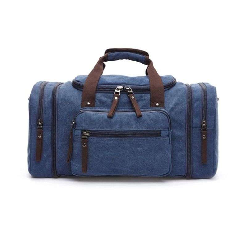 Canvas Duffel Bag Carry-on Overnight Bag - Blue