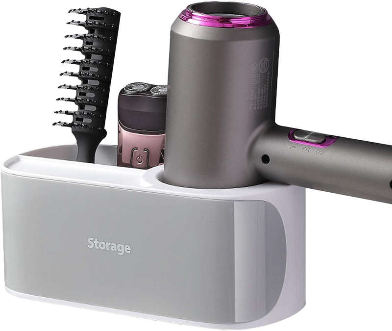Wall Mounted Hair Dryer Organizer - Grey