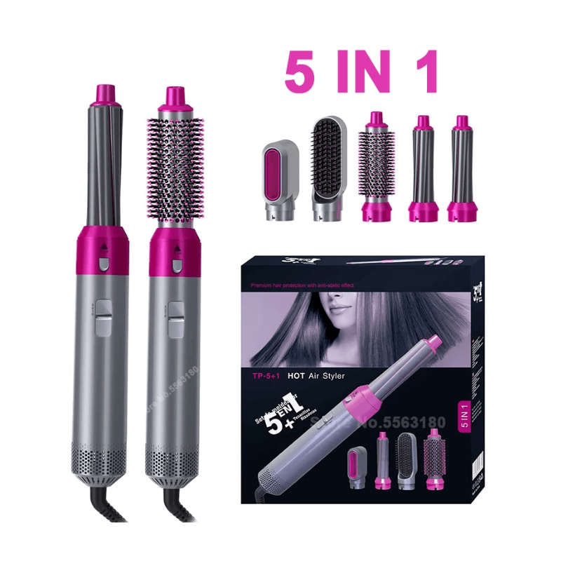5 in 1 Interchangeable Hot Air Brush and Hair Dryer