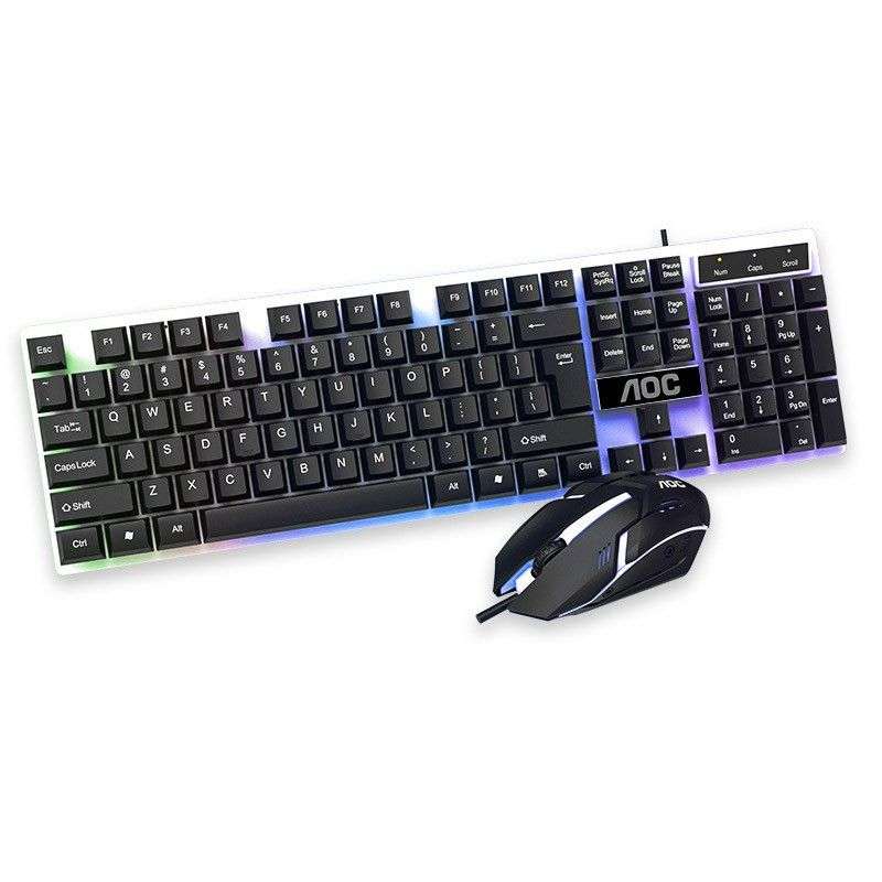 AOC KM100 Wired Gaming Keyboard & 800DPI 6 Button Mouse Set - No retail packaging