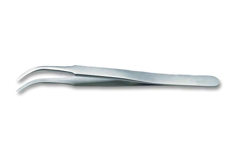Ideal-Tek (2AB SA) Tweezer, Precision, Flat Round, 120 mm, Stainless Steel