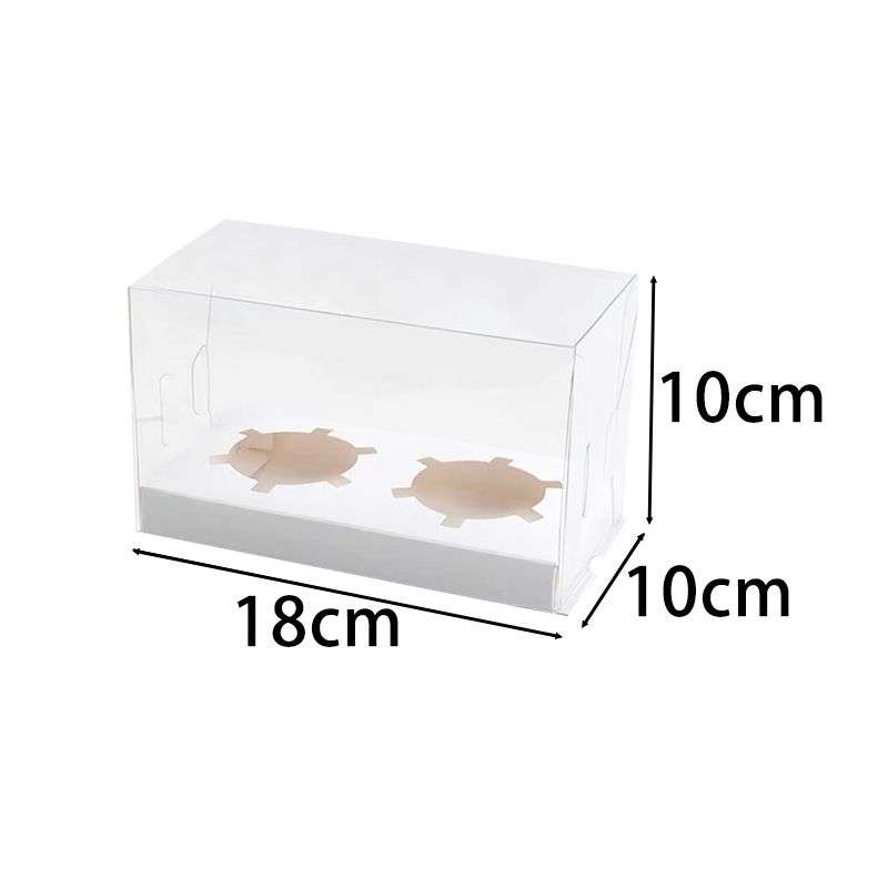 Transparent Cupcake Boxes Cupcake Containers Carrier Holders and Ribbon - 2 Count