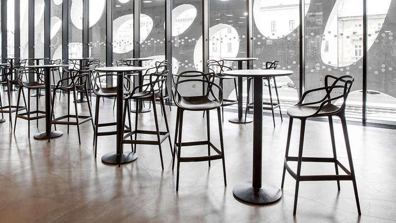 Bar Stool - Plastic - Black - 4 Pack