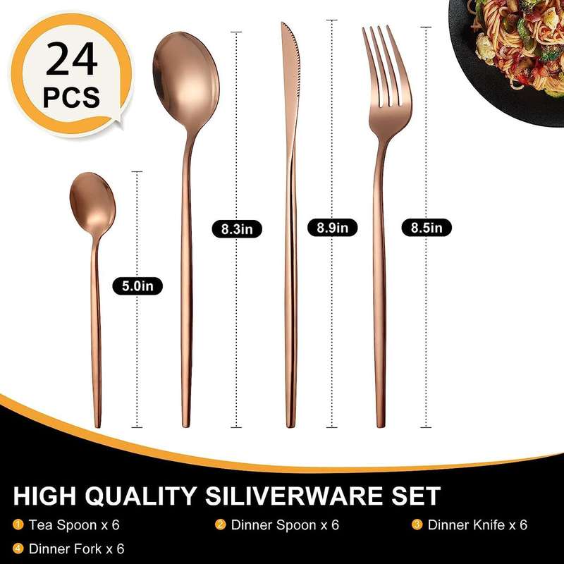 Jane Becker 24-Piece Stainless Steel Cutlery Set - Premium Quallity