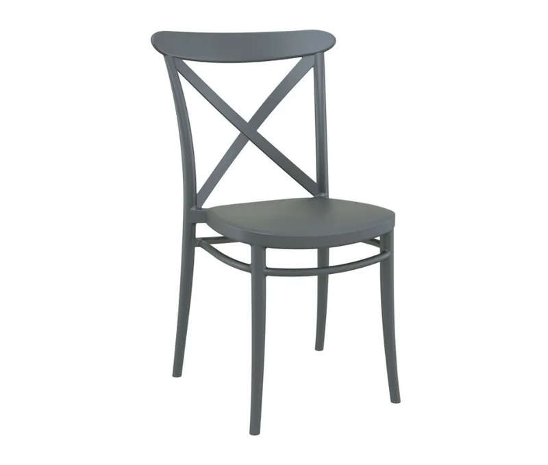 Classic Cross Back Dining Chair - 1 Pack - Grey