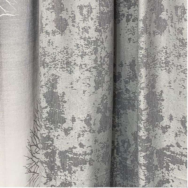 Grey & White Theme Curtain & Lace