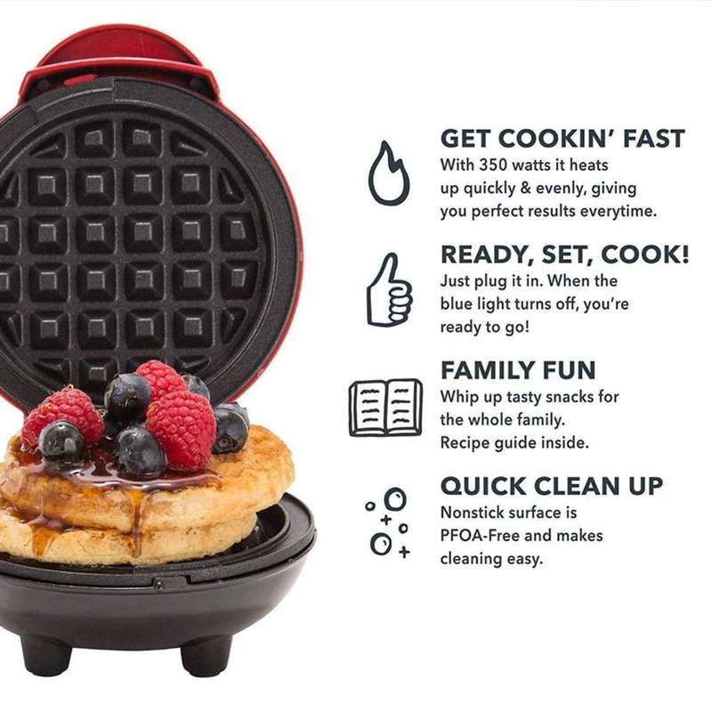 Mini Waffle Maker Machine 350W