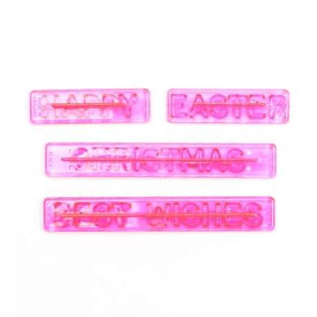 FMM Cutter Embosser Capital Letter Upper Case 4 Word Fondant Stencil Cutter