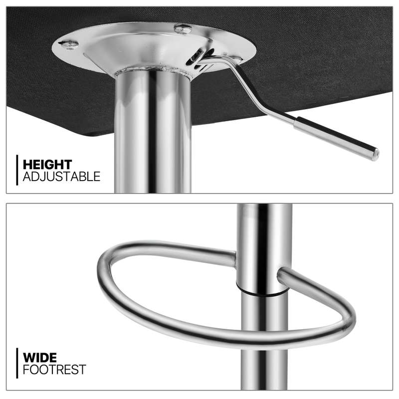 Bar Stools - Luxury Leather Barstools with Chrome Base - Set of 2 - Red Colour