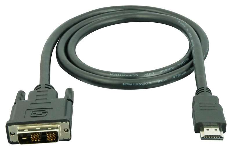 Multicomp Pro (PS000031) DVI-D Plug, HDMI Plug, 1m, Black