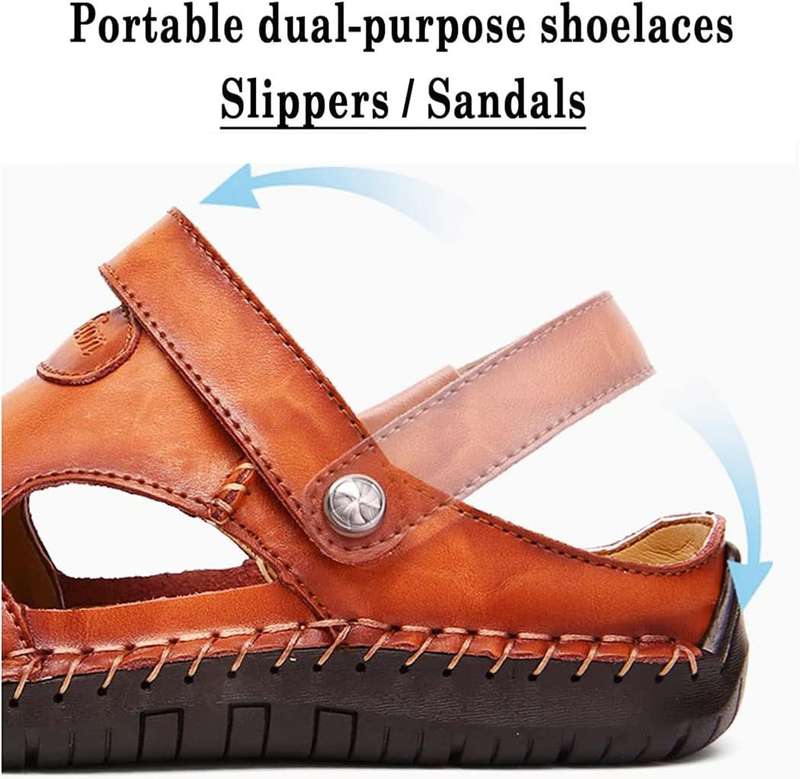 Urban Trek Men's Luxe Leather Sandals - EU 42