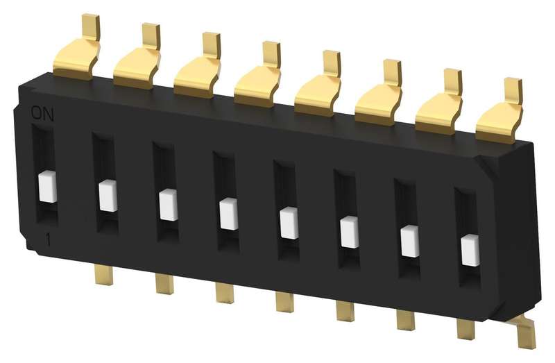 Alcoswitch (EDS08SGRSTU04Q) DIP / SIP Switch, SPST, 24 V, 25 mA