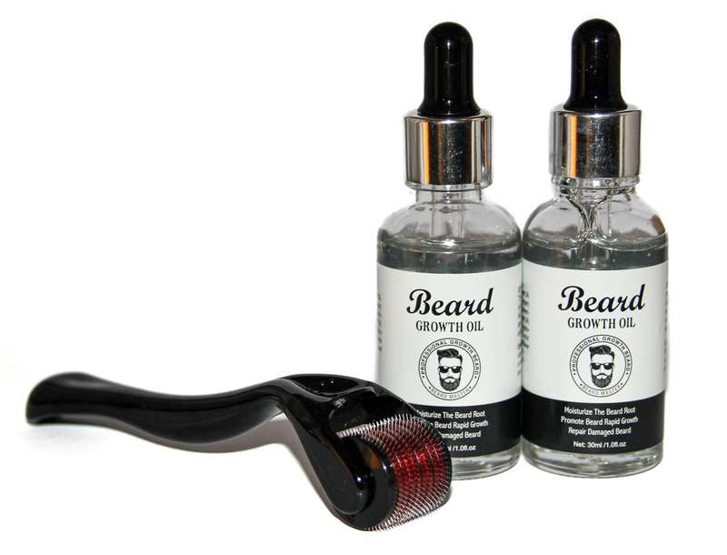 Beard Growth Oil 2 Pack + Derma Roller System Kit
