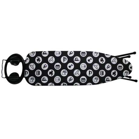 130x34cm Adjustable 4 Leg Steel Mesh Ironing Board with Rest - BLACK (PLEASE READ DESCRIPTION)