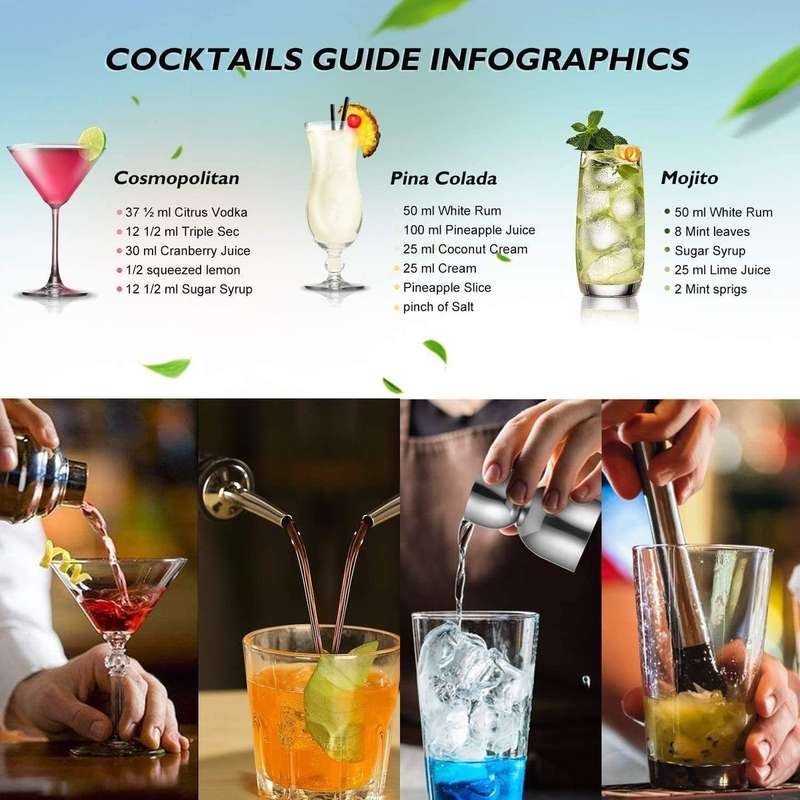 12 - Piece Stainless Steel Cocktail Shaker Bar Set
