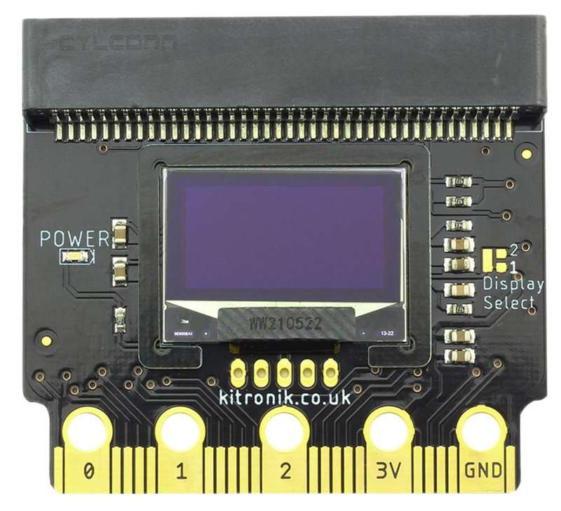 Kitronik (56115) OLED Display Board, BBC micro:bit, 128 X 64 Resolution