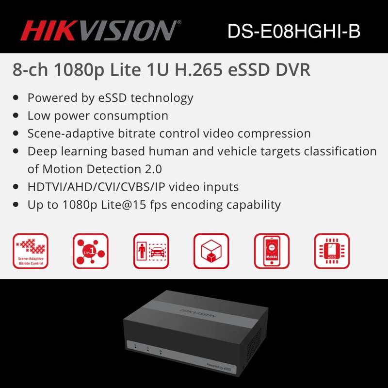 Hikvision 8 Channel TURBO HD ESSD DVR