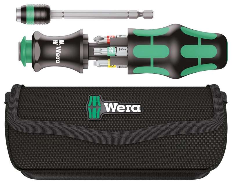 Wera (05051016001) Bit Set, Combi Driver, Phillips, Torx, Slotted, 7 Piece