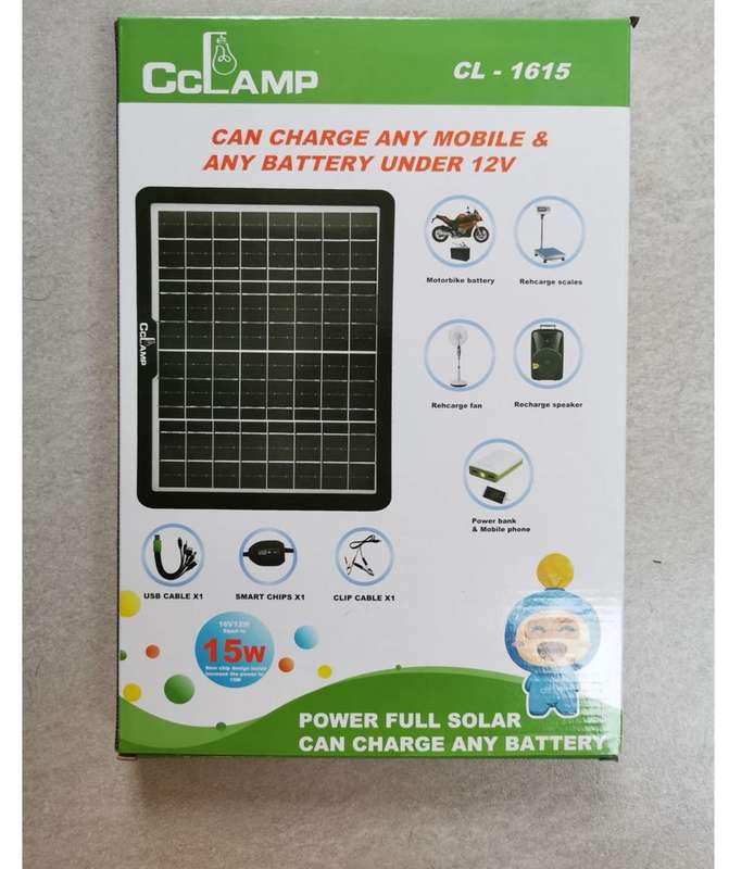 15W Solar Panel Charging Station Charging Panel with USB Multi-Head Cable