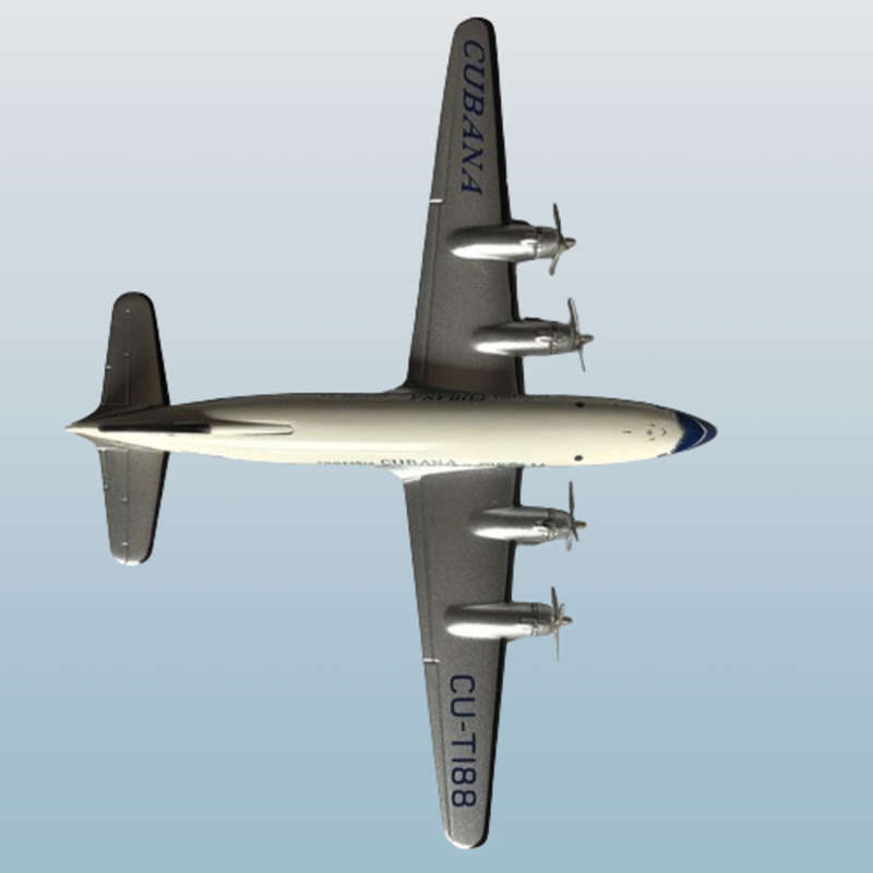 1:400 Scale, Cubana Airlines, Douglas DC-4, Diecast Alloy Display Model